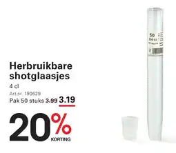 Sligro Herbruikbare shotglaasjes aanbieding