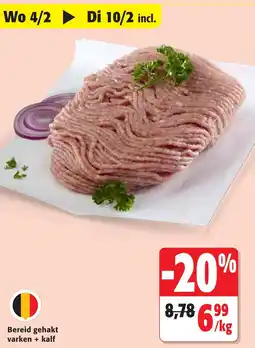 Colruyt Bereid Gehakt Varken + Kalf aanbieding