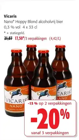Colruyt Vicaris Nano° Hoppy Blond alcoholvrij bier aanbieding