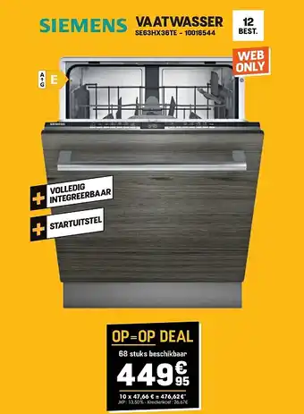 Siemens VAATWASSER SE63HX36TE