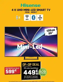 Electro Depot Hisense 4 K UHD MINI-LED SMART TV 55E8Q aanbieding