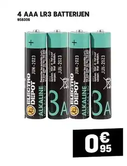 Electro Depot 4 AAA LR3 BATTERIJEN aanbieding