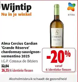 Colruyt Alma Cercius Gardian ‘Grande Réserve’ chardonnay-sauvignonvermentino 2025 aanbieding