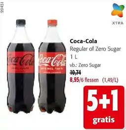 Colruyt Coca-Cola Regular of Zero Sugar 1 L aanbieding