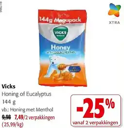 Colruyt Vicks Honing of Eucalyptus 144 g aanbieding