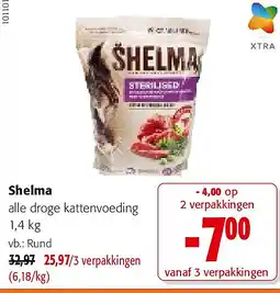 Colruyt Shelma alle droge kattenvoeding 1,4 kg aanbieding
