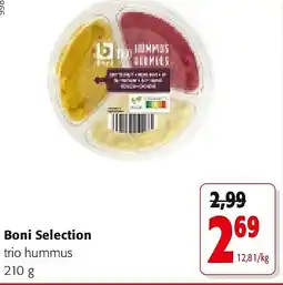 Colruyt Boni Selection trio hummus 210 g aanbieding