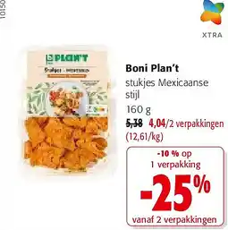Colruyt Boni Plan’t stukjes Mexicaanse stijl 160 g aanbieding