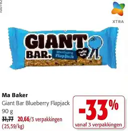 Colruyt Ma Baker Giant Bar Blueberry Flapjack 90 aanbieding