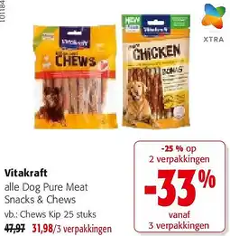 Colruyt Vitakraft alle Dog Pure Meat Snacks & Chews aanbieding