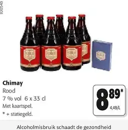 Colruyt Chimay Rood 7 % vol 6 x 33 cl aanbieding