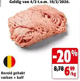 Colruyt Bereid gehakt varken + kalf aanbieding