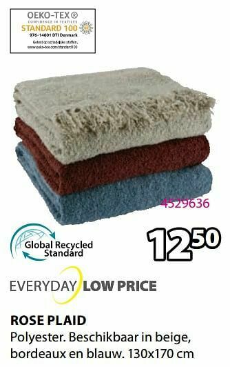 Jysk Rose plaid aanbieding