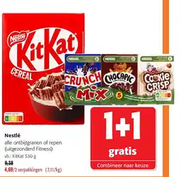 Colruyt Nestlé alle ontbijtgranen of repen aanbieding