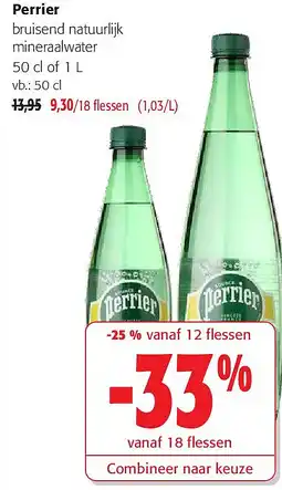 Colruyt Perrier bruisend natuurlijk mineraalwater 50 cl aanbieding