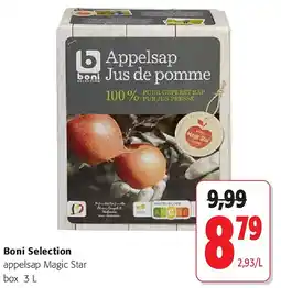 Colruyt Boni Selection appelsap Magic Star box 3 L aanbieding