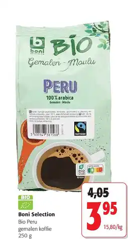 Colruyt Boni Selection Bio Peru gemalen koffie 250 g aanbieding