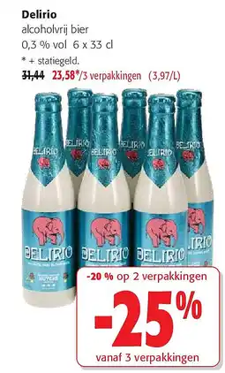 Colruyt Delirio alcoholvrij bier 0,3 % vol 6 x 33 cl aanbieding