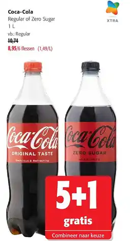 Colruyt Coca-Cola Regular of Zero Sugar 1 L aanbieding