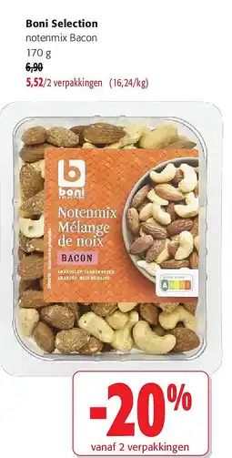 Colruyt Boni Selection notenmix Bacon 170 g aanbieding