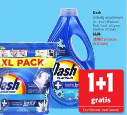 Colruyt Dash 4-in-1 Platinum Pods Touch of Lenor Zeebries 35 stuks aanbieding