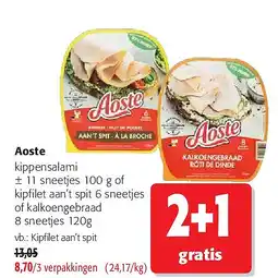 Colruyt Aoste kippensalami aanbieding