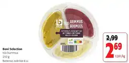 Colruyt Boni Selection trio hummus 210 g aanbieding