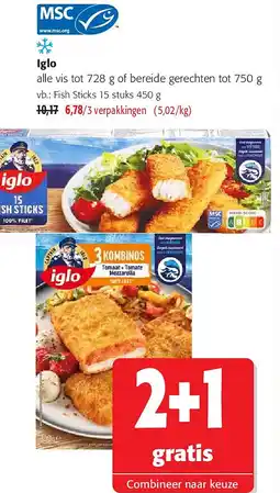 Colruyt Iglo alle vis tot 728 g aanbieding