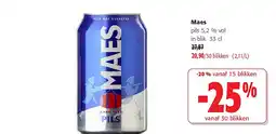 Colruyt Maes pils 5,2 % vol in blik 33 cl aanbieding