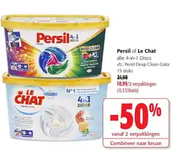 Colruyt Persil Deep Clean Color 15 stuks aanbieding