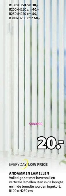 Jysk Andammen lamellen aanbieding