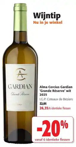 Colruyt Alma Cercius Gardian 'Grande Réserve' wit 2025 aanbieding