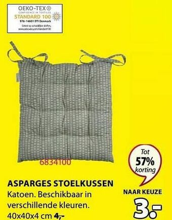 Jysk Asparges stoelkussen aanbieding