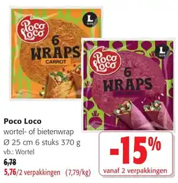 Colruyt Poco Loco wortel- of bietenwrap aanbieding