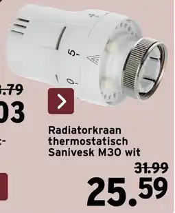 GAMMA Radiatorkraan thermostatisch Sanivesk M30 wit aanbieding