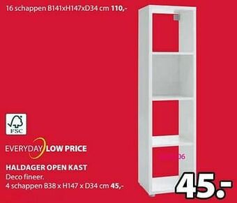 Jysk Haldager open kast 4 schappen aanbieding