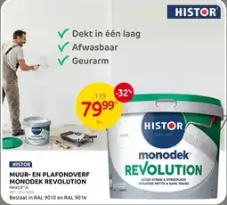 Brico Histor muur- en plafondverf monodek revolution aanbieding