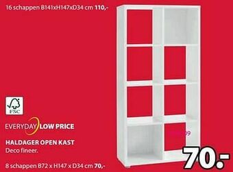 Jysk Haldager open kast 8 schappen aanbieding