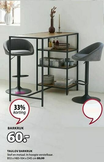 Jysk Taulov barkruk aanbieding
