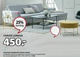 Jysk Svalbard zitbank met chaise longue aanbieding