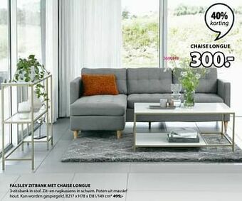 Jysk Falslev zitbank met chaise longue aanbieding