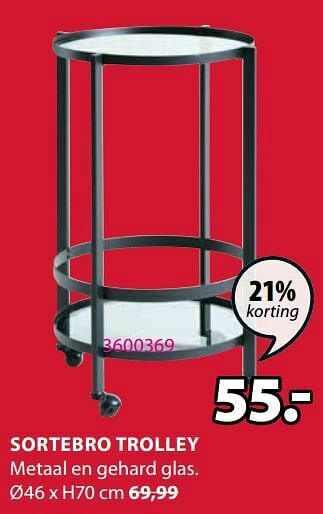 Jysk Sortebro trolley aanbieding