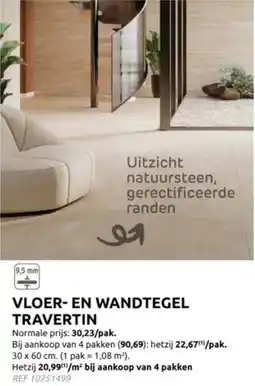 Brico Vloer en Wandtegel Travertin aanbieding