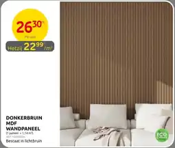 Brico Donkerbruin MDF Wandpaneel aanbieding