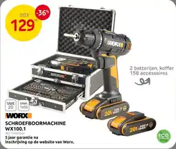 Brico Worx Schroefboormachine WX100.1 aanbieding