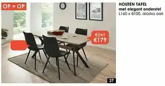 Krea Houten tafel met elegant onderstel aanbieding