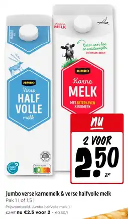 Jumbo Jumbo verse karnemelk & verse halfvolle melk aanbieding