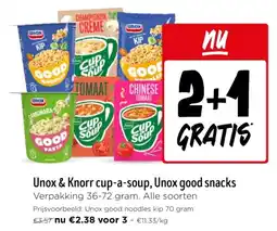 Jumbo Unox & Knorr cup-a-soup, Unox good snacks aanbieding