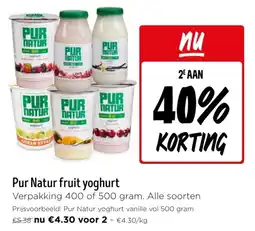 Jumbo Pur Natur fruit yoghurt aanbieding