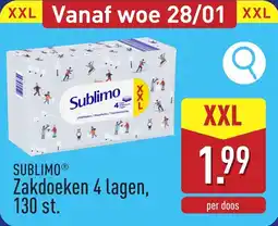 ALDI Sublimo Zakdoeken aanbieding
